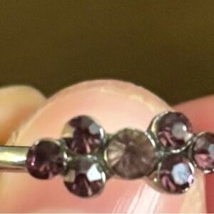 Chic Purple and silver Stone ring